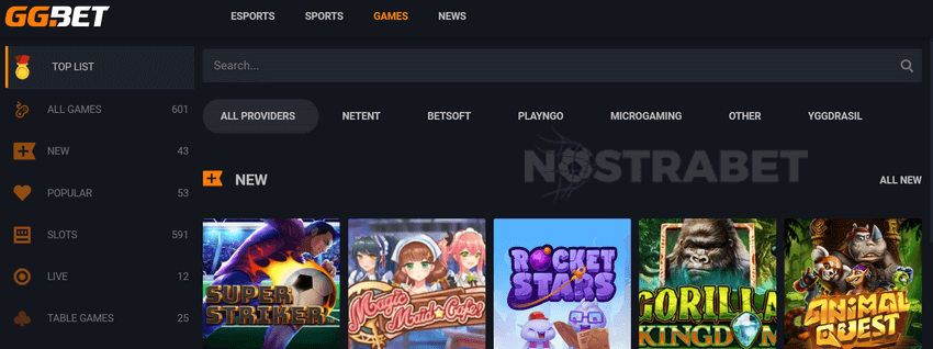 ggbet casino games
