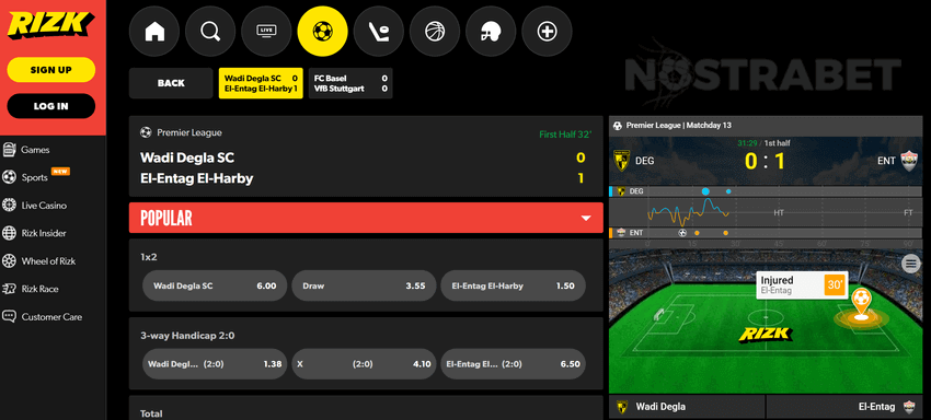 rizk live betting on sports