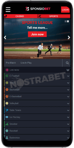 Sponsiobet mobile app