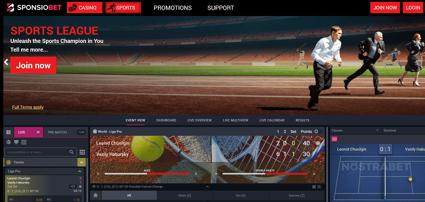 Sponsiobet website design