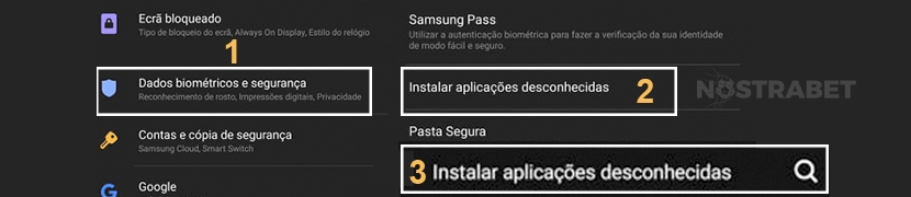 Aplicativos de fontes desconhecidas
